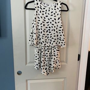 Polka dot layered romper
